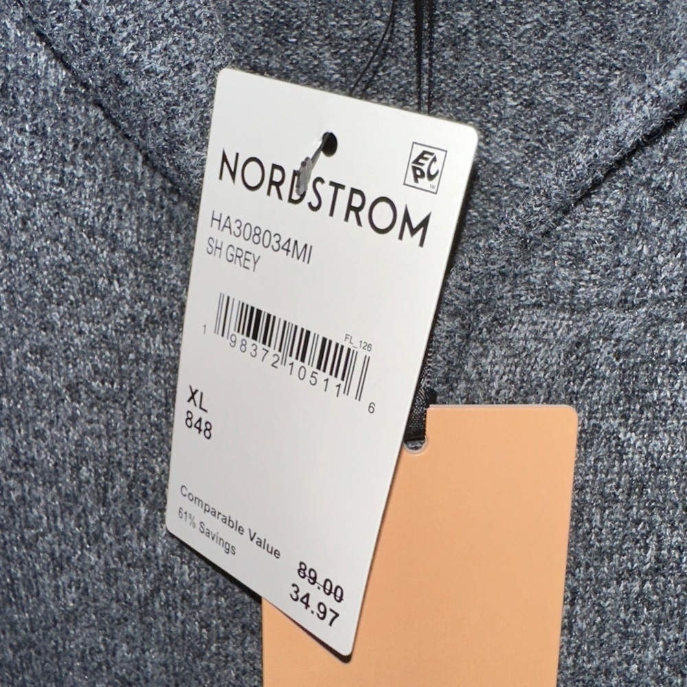 Nordstrom Halogen Charcoal Gray Full-Zip Knit lightweight Jacket - Picture 14 of 15